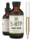 5HTP Liquid Drops - More Absorbable and Effective Than 5 HTP Capsules (60 Servings of 50mg 99%+ 5 - HTP) Serotonin Supplement for Mood, Sleep, and Relaxation (Manufactured in The USA) by Double Wood - Whlsome - Vitamins & Supplements