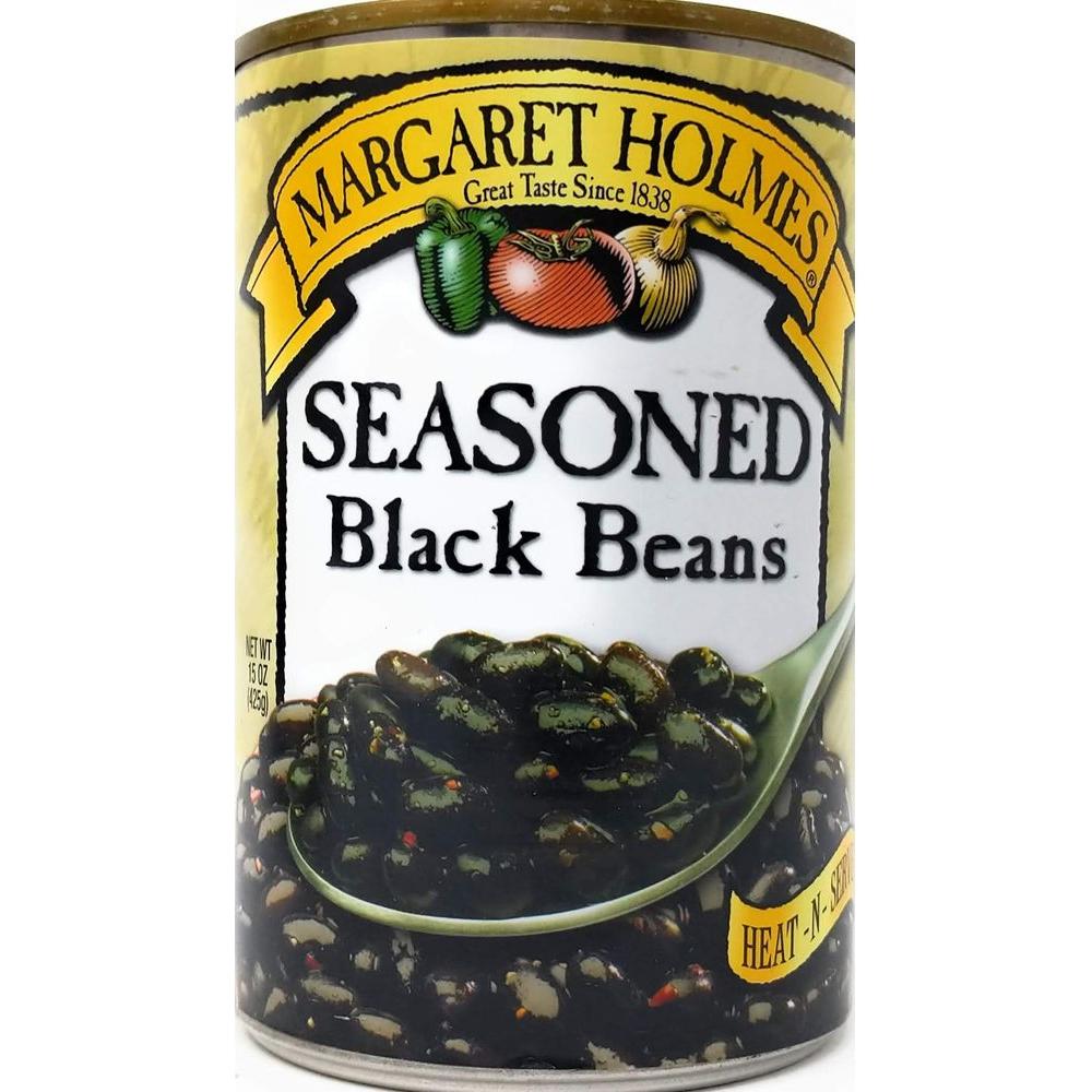 6 Pack Of Margaret Holmes Seasoned Black Beans With JFS Recipe Card - Whlsome - Canned Beans