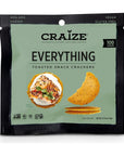 Craize Everything Crisps | Gluten Free, Vegan, Kosher, Toasted Corn Crackers | Single Serve 24 pack, 0.77oz each