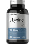 L-Lysine | 2000mg | 250 Caplets | Vegetarian, Non-GMO, and Gluten Free Supplement | by Horbaach