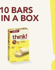 think! Protein Bars, High Protein Snacks, Gluten Free, Kosher Friendly, Lemon Crisp, 10 Count (Packaging May Vary)