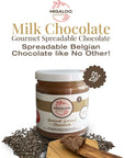 MIGALOO Chocolatier Gourmet Spreadable Milk Chocolate Gluten Free for Bread Cookies Crackers Bagels 1 Jar 9 Oz