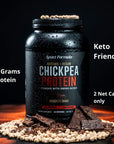 Sport Formula Chickpea Protein Powder, Organic and Vegan Plant Based Protein, All Natural Protein Powder with Essential Amino Acids, Chocolate Flavor, only 2 net Carbs with 21 Grams Protein