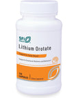 Klaire Labs Lithium Orotate 4.8 mg - May Help Balance Mood - Bioavailable Lithium Orotate Supplement - Trace Minerals Promote Focus, Memory, Cognitive & Mood Support (120 Vegetarian Capsules)