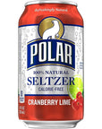 Polar Seltzer Variety Special Cranberry Lime Black Cherry Lime and Ruby Red Grapefruit 12 Fl Oz Cans 2 x 4 Flavors Total of 8 Cans