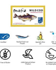 Matiz Wild Cod in Olive Oil  From Spain  5 Pack  Natural Artisan Wild Caught Fish  Packed Fresh Never Frozen