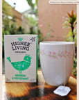 Higher Living Organic Moringa  Peppermint Tea  Premium Blend 22g 15 Teabags  Refreshing Flavor Organic Ingredients Digestive Support  CaffeineFree Herbal Tea