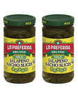 Organic Mild Jalapeño Slices The Perfect Topping for Tacos Nachos and Burgers La Preferida 115 oz Pack of 2