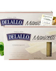 Delallo Manicotti Shells 8 oz Two 2 Pack Manicotti Noodles with One 1 Authentic Concettas Cucina Italian Manicotti Pasta Meal Recipe Card by Purchase Positivity