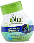 Stur Drinks  Blue  Blackberry Natural Water Enhancer Liquid Drink Mix Sugar Free Zero Calorie Vitamin C Stevia Make Your Own Fruit Infused Flavored Waters Makes 100 Drinks