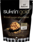 Sukrin Gold - Natural Brown Sugar Alternative - No Calorie Sweetener for Keto, Low Carb and Diabetic Diets - 1.1 lb Bag (1 Pack)