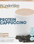 WonderSlim Protein Cappuccino Creamy Original Low Sugar Gluten Free Keto Friendly  Low Carb 7ct