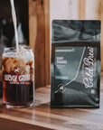 Lucky Goat Cold Brew Coffee  Goat Tracks  Chocolate  Caramel Flavored  Medium Body Roast  Sweet  Specialty Grade 100 Arabica  Course Ground Coffee Grinds  Sugar Free Gluten Free Keto 12oz