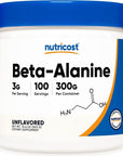 Nutricost Beta Alanine Powder 300 Grams (10.6oz) - 3 Grams Per Serving