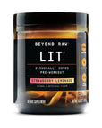 BEYOND RAW LIT | Clinically Dosed Pre-Workout Powder | Contains Caffeine, L-Citrulline, Beta-Alanine, and Nitric Oxide | Strawberry Lemonade | 30 Servings