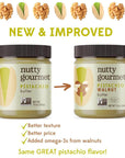 Nutty Gourmet Pistachio Nut Butter Spread - Pistachio Paste - No Added Sugar - All Natural - Peanut Free - Vegan - California Grown Pistachios - Keto Snack - Gluten Free (10oz, 2 Pack)