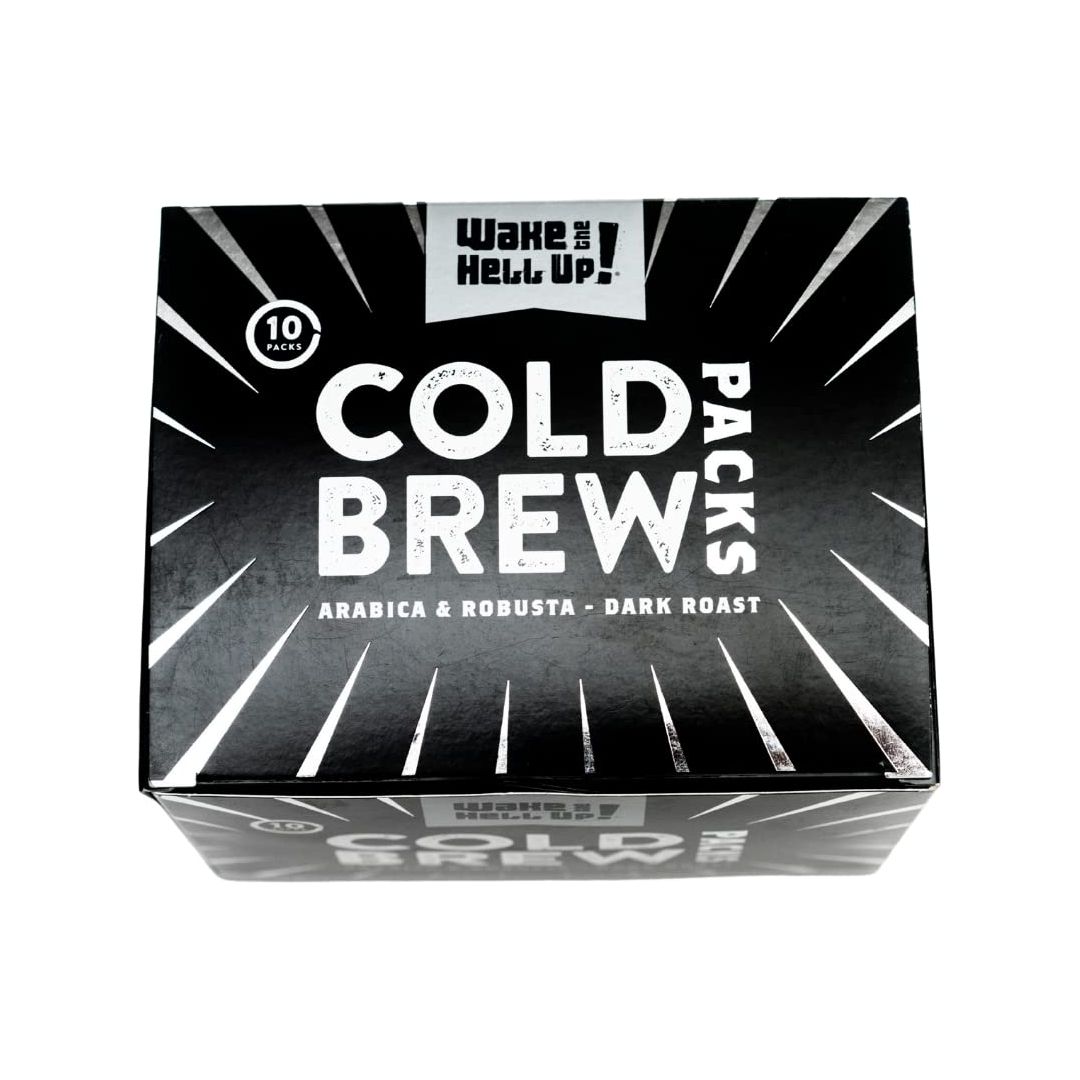 Wake The Hell Up Cold Brew Steeping Pouches UltraCaffeinated Coffee  10 Count 13 oz Pouches  Perfect Balance of High Caffeine  Great Flavor