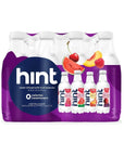 Hint Water Purple Variety Pack Pack of 12 16 Ounce Bottles 3 Bottles Each of Raspberry Watermelon Cherry and Peach Zero Calories Zero Sugar and Zero Sweeteners