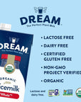 Dream Organic Whole Rice Milk Vegan Dairy Alternative LactoseFree Shelf Stable Original 32oz Pack of 6