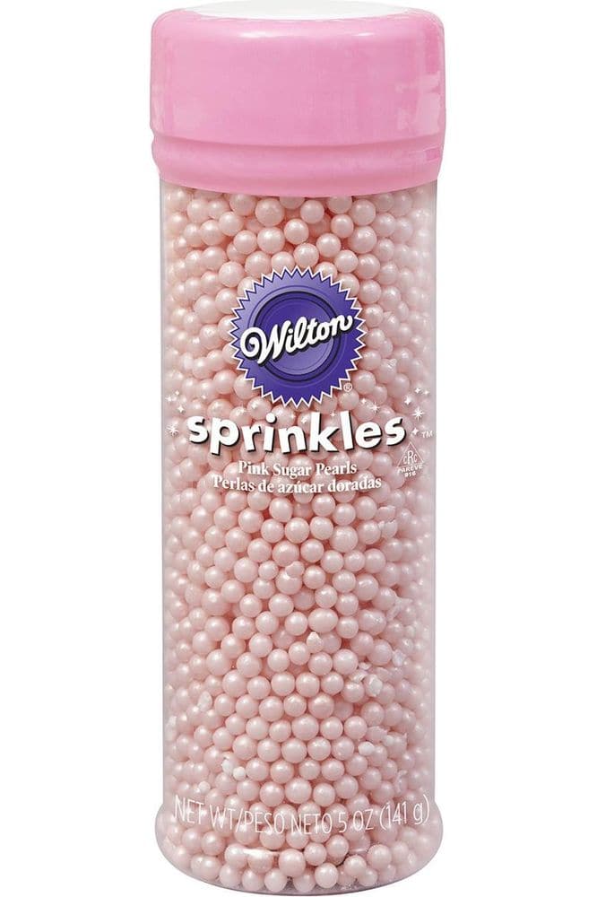 Wilton Pink Sugar Pearls, 5 oz.