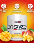 EHPlabs OxyShred Thermogenic Pre Workout Powder & Shredding Supplement - Clinically Proven Preworkout Powder with L Glutamine & Acetyl L Carnitine, Energy Boost Drink - Mango, 60 Servings