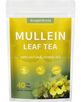 WeightWorld Mullein Leaf Tea Bags  Lungs Cleanse  Mullein Tea for Detox and Respiratory Support  CaffeineFree  NonGMO  40 Tea Bags