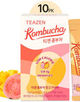 TEAZEN Mango Guava Kombucha Tea Sugar Free Sparkling Fermented Powdered Mix Beverage from Korea Live Probiotics  Prebiotics 10 Sticks 176oz Mango Guava