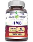 Amazing Formulas HMB 1000mg 120 Capsules Supplement | Non-GMO | Gluten Free | Made in USA