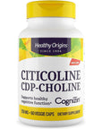 Healthy Origins Cognizin (Citicoline), 250 mg - Brain Supplement for Memory with Citicoline CDP Choline - Non-GMO, Vegan & Gluten-Free Supplement - 60 Veggie Capsules