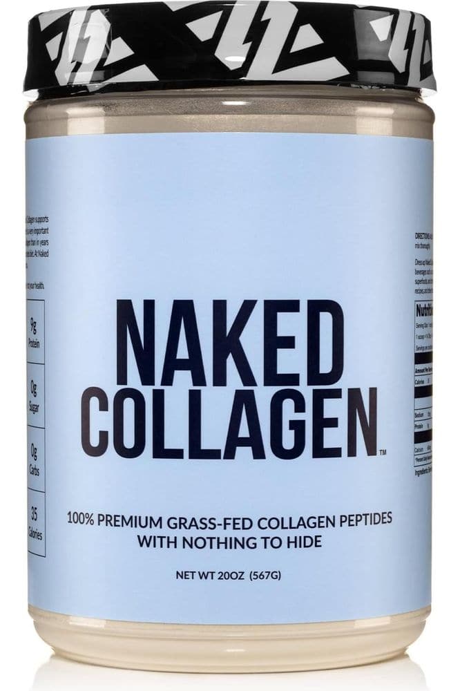 NAKED nutrition Naked Collagen - Collagen Peptides Protein Powder, 60 Servings Pasture-Raised, Grass-Fed Hydrolyzed Collagen Supplement | Paleo Friendly, Non-GMO, Keto, Gluten Free | Unflavored 20Oz