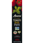 Amore Vegan Basil Tomato Paste In A Tube 45oz  Non GMO Certified and Made In Italy 3 pack