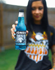 Jones Soda Co Blue Bubblegum Soda Flavor  100 Cane Sugar Soda  Craft Soda Pop  Soda Soft Drinks  12 Oz Glass Bottle Soda Pack of 12