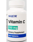 Major Vitamin-C 250 mg Ascorbic Acid Tablets, 100 CT