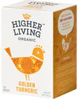 Higher Living Organic Golden Turmeric Tea  Soothing  Calming  Made with Natural Ingredients  Premium  Healthy Tea  Caffeine Free  15 Teabags Pack of 1