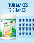 Glucerna Hunger Smart Powder Diabetic Nutrition Blood Sugar Management 22g Protein 120 Calories Classic Vanilla 223oz tub 2 Count