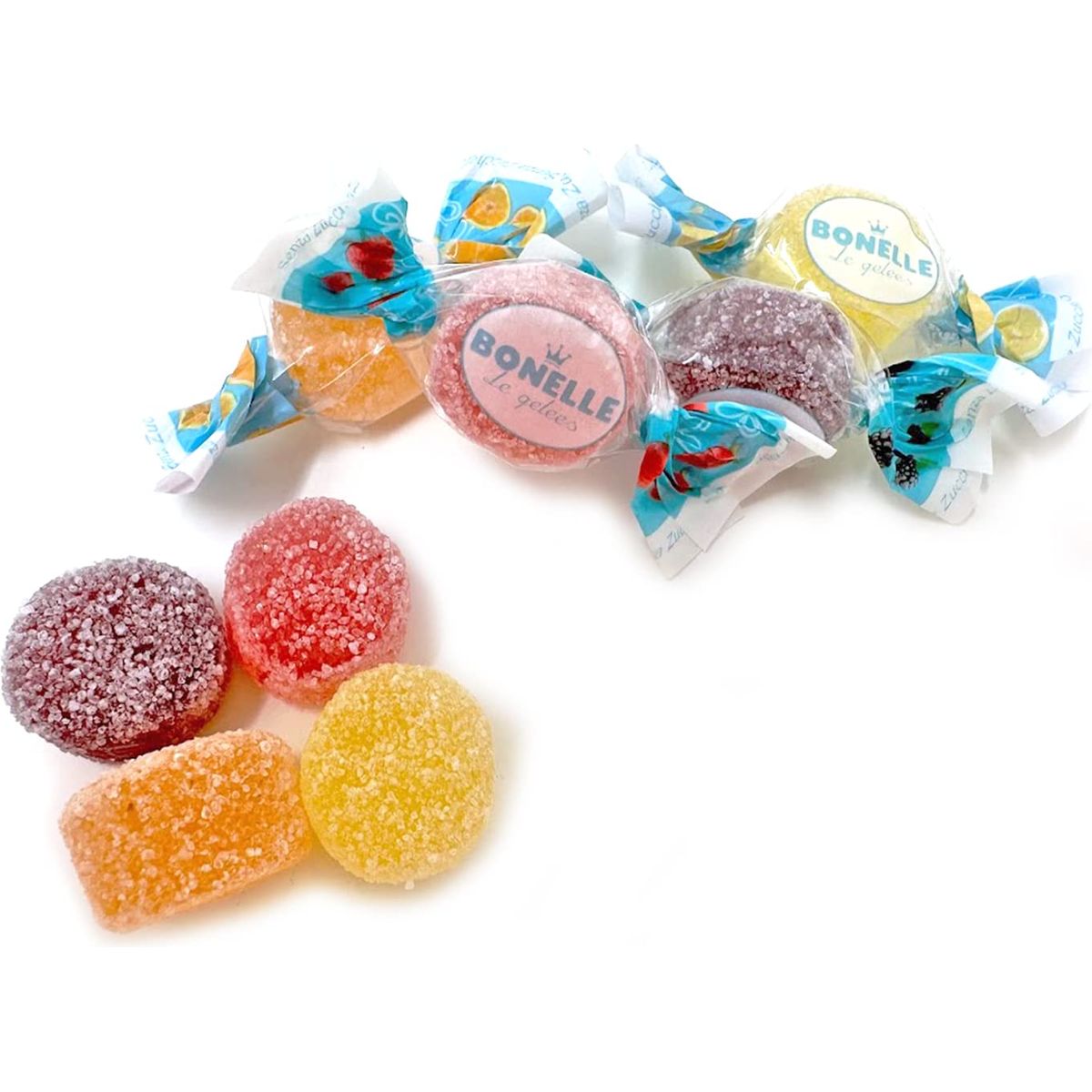 SweetGourmet SugarFree Bonelle Italian Jellies  Mandarin Lemon Strawberry Blackberry  1 Pound