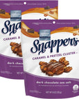 Edward Marc Snappers Sweet Caramel  Pretzels Cluster  Crunchy Pretzel Snack With Dark Chocolate  Sea Salt For Adults And Kids  6 oz pack of 2