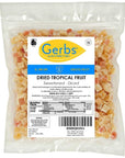 GERBS Tropical Dried Fruit Snack Mix 2 LBS Premium Grade  Top 14 Food Allergy Free  Resealable Bulk Bag  Made in USA  Unsulfured Diced Mango Pineapple Papaya  Gluten Peanut Tree Nut Free