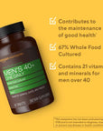 Amazon Elements Men‚ 40+ One Daily Multivitamin, 67% Whole Food Cultured, Vegan, 65 Tablets, 2 month supply (Packaging may vary)