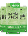 Vegetable broth by Kettle and Fire - fresh vegetables soup, Gluten-Free, Paleo Friendly, Dairy Free, Keto Diet, Natural Soup Base, 32oz (Pack of 4)