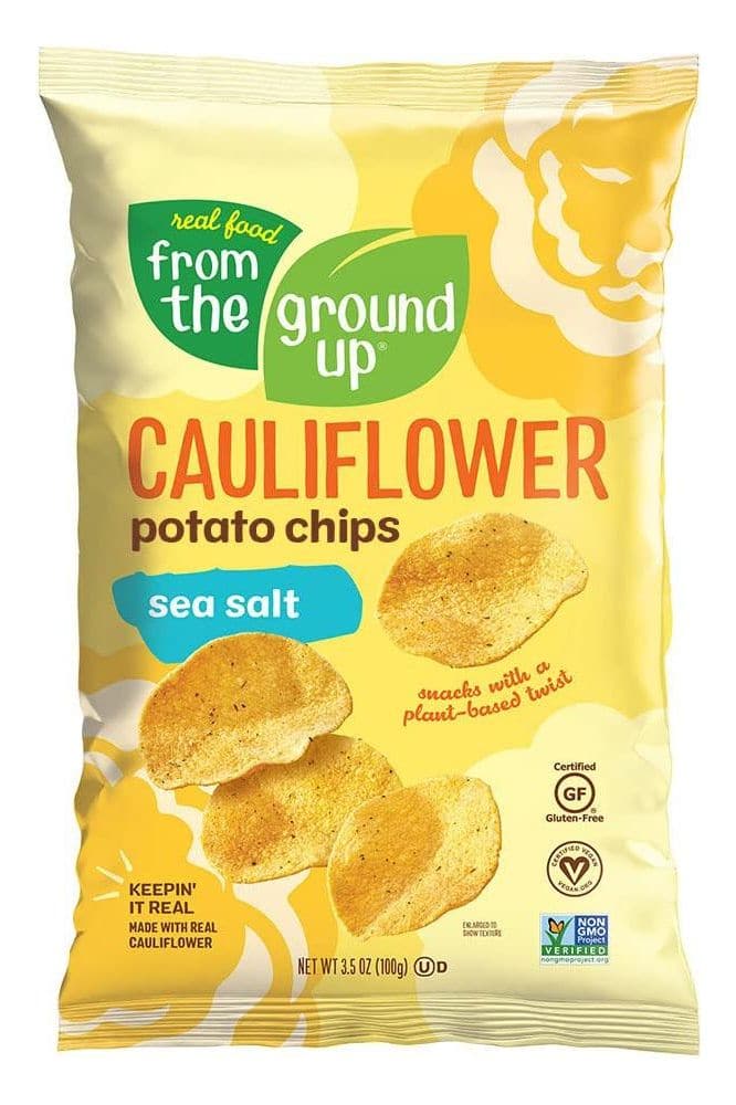 Real Food From The Ground Up Cauliflower Chips - 6 Pack Snack Bags (Sea Salt, 6 Pack)