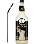 Pina Colada Mix 1Liter Bottle  Creamy Coconut  Zesty Pineapple Sweetened With Real Cane Sugar Ideal For Cocktails Bundle With Moofin Ss Metal Straw Non Alcoholic Drink Pack Of 1