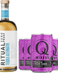 Ritual Zero NonAlcoholic Tequila Alternative with 5 Pack of Q Mixers Ginger Beer for your favorite AlcoholFree Mixed Drink