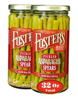 Fosters Pickled Asparagus Red Pepper 16oz 2 Pack Pickled Asparagus Spears in a Jar Traditional Pickled Recipe Gluten Free Fat Free Pickled Asparagus Spicy Preservative Free Fresh Pickles