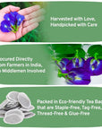 HANDPICK Butterfly Pea Flower Tea 100 Herbal Tea Bags Blue Tea  Caffeine Free Non GMO  Premium Dried Butterfly Pea Flowers For Blue  Purple Drinks Food Coloring  Iced Teas Coolers Cocktails