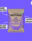 Bearded Brothers Organic Vegan Energy Bars - Gluten & Soy Free, Paleo, Whole 30 | Non GMO, Low Glycemic, High Protein, Fiber | 12pk Maca Chocolate