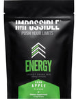 Impossible Energy  Healthy Energy Performance Drink Mix  200mg Caffeine Taurine Zero Sugar Sour Apple