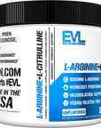 Evlution Nutrition L-Arginine + L-Citrulline - Endurance + Workout Performance Supplement - 2000mg Complex - Vasodilation + Nitric Oxide Support - Vegan + Gluten Free Powder - 75 Servings