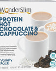 Wonderslim Protein Hot Drink Variety Pack Low Sugar Low Carb Keto Friendly  Gluten Free 7ct