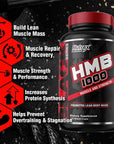 Nutrex Research HMB 1000 MG | Supports Muscle Recovery, Reduce Skeletal Muscle Damage, Increased Strength, Prevent Muscle Loss | 120 Capsules